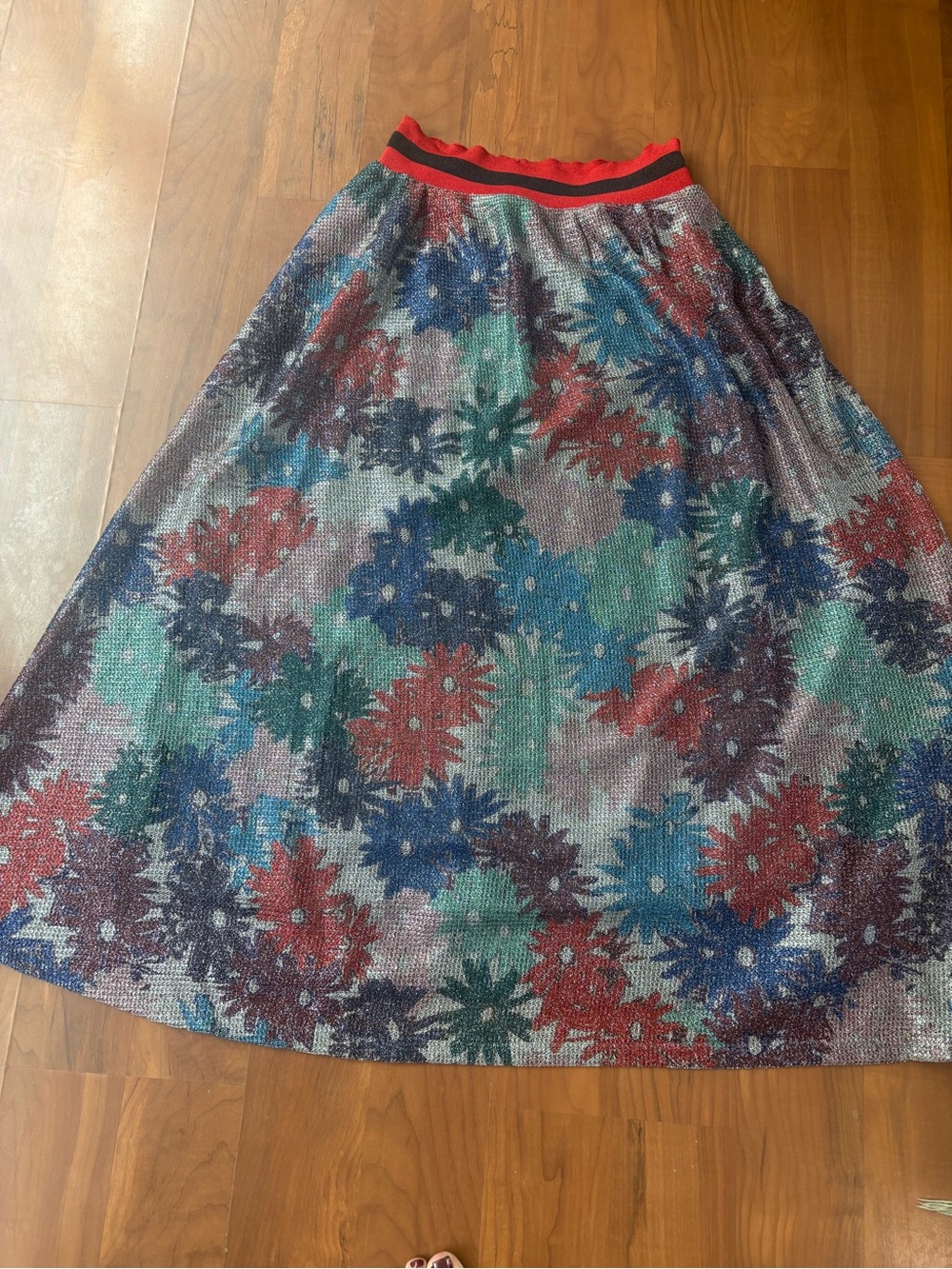 Splendid x Margherita Missoni Metallic Floral Maxi Skirt